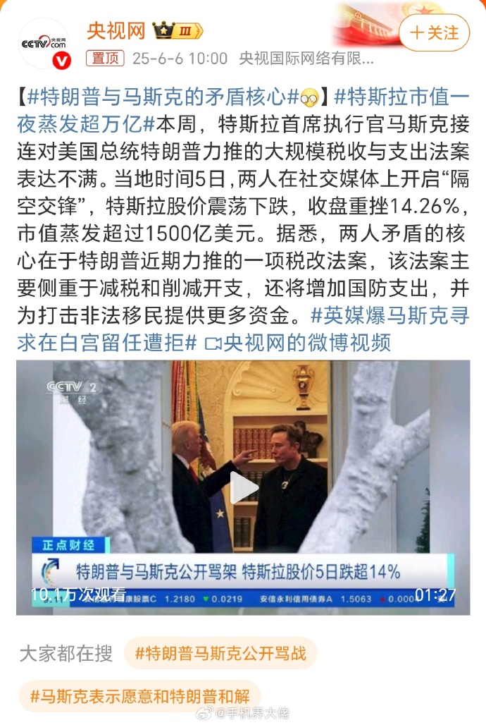 马斯克宣布成立新政党后 特斯拉市值蒸发超680亿美元